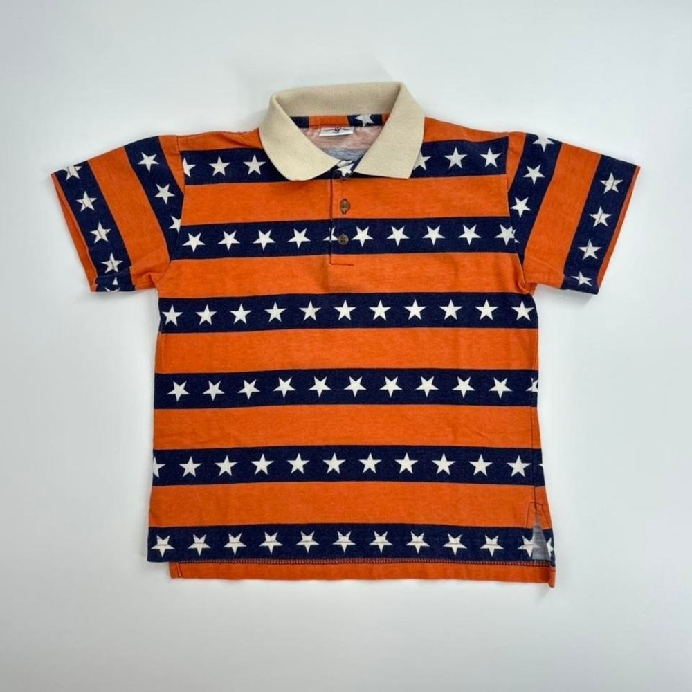 VTG Kitestrings Orange & Blue Rugby Polo Stars & Stripes Size 7